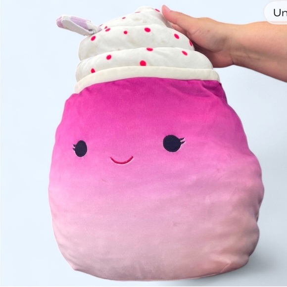 Squishmallows Pink and White Ice Cream  Frozen Yogurt Stuffed Animal - Picture 1 of 1